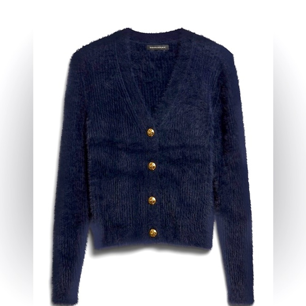 Banana Republic Fuzzy Cropped Cardigan